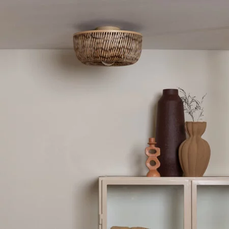 GOOD & MOJO Landelijke bohemian plafondlamp Barbados 1-lichts naturel bruin