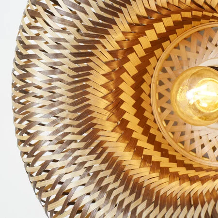 GOOD & MOJO Landelijke bohemian plafondlamp Barbados 1-lichts naturel bruin