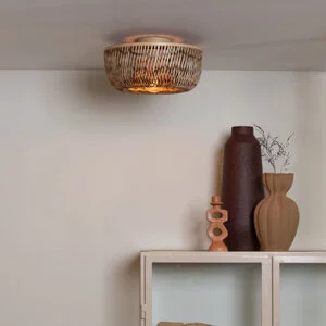 GOOD & MOJO Landelijke bohemian plafondlamp Barbados 1-lichts naturel bruin