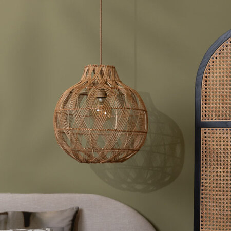 GOOD & MOJO Landelijke Ibiza stijl hanglamp Mendoza 1-lichts naturel