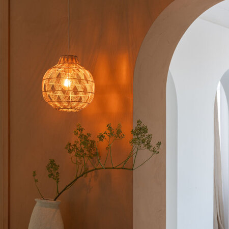 GOOD & MOJO Landelijke Ibiza stijl hanglamp Mendoza 1-lichts naturel