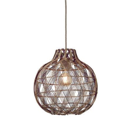 GOOD & MOJO Bohemian moderne hanglamp Mendoza 1-lichts naturel burgundy