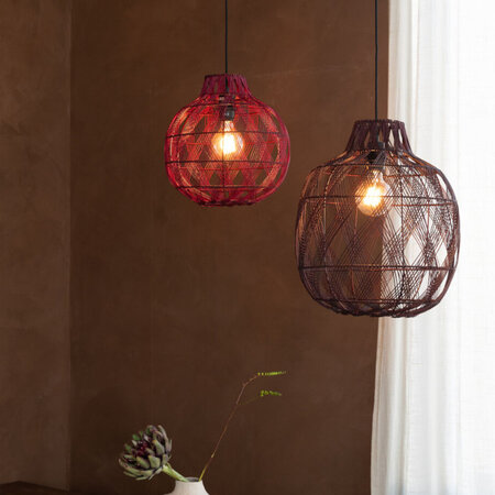 GOOD & MOJO Bohemian moderne hanglamp Mendoza large 1-lichts burgundy