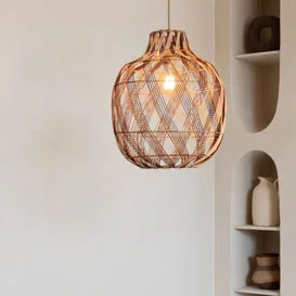 Hanglamp Mendoza large 1-lichts naturel burgundy