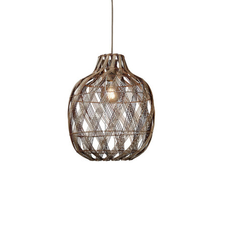 GOOD & MOJO Bohemian moderne hanglamp Mendoza large 1-lichts naturel burgundy