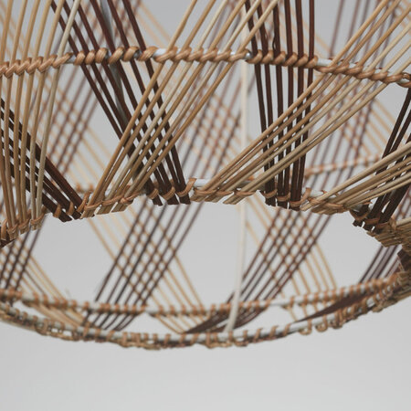 GOOD & MOJO Bohemian moderne hanglamp Mendoza large 1-lichts naturel burgundy