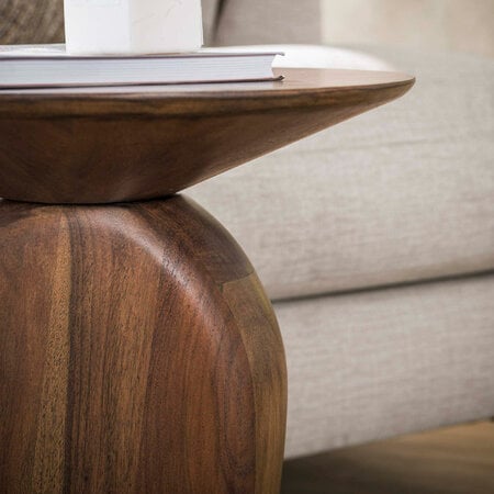 BelaLuz Modern Japandi bijzettafel Zen mat bruin massief acaciahout