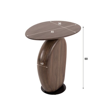 BelaLuz Modern Japandi bijzettafel Zen mat bruin massief acaciahout