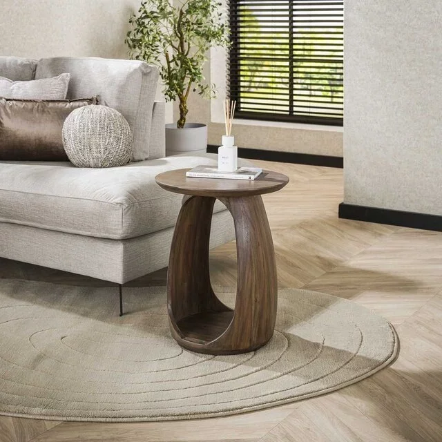 Bijzettafel Zen small mat bruin acaciahout
