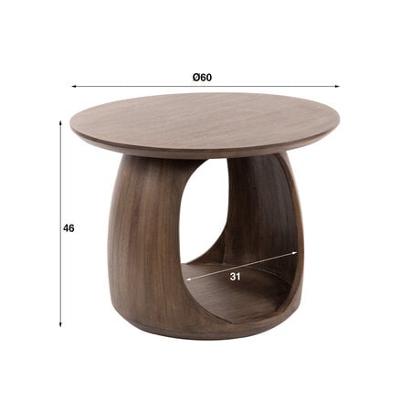 BelaLuz Moderne Japandi bijzettafel Zen large mat bruin acaciahout
