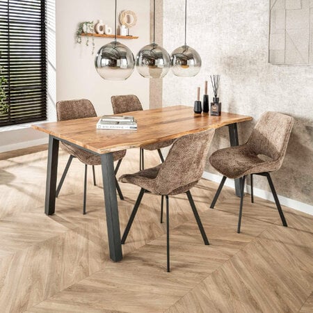 BelaLuz Moderne Scandinavische eetkamerstoel Frey Hoven champagne