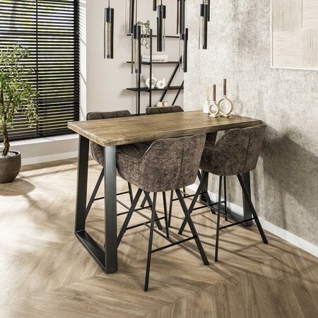 BelaLuz Industriële bartafel San Diego 135 cm blank antiek mangohout