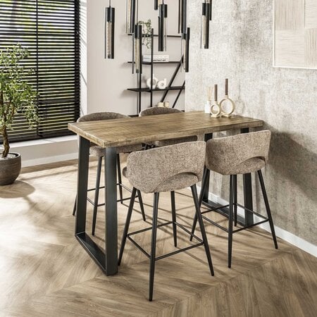 BelaLuz Industriële bartafel San Diego 135 cm blank antiek mangohout