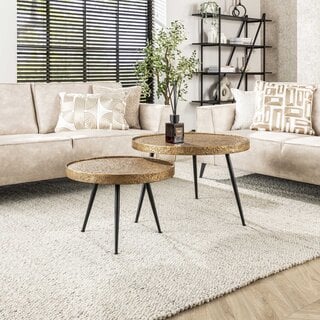 Salontafel set Magma Metallic Brons antiek