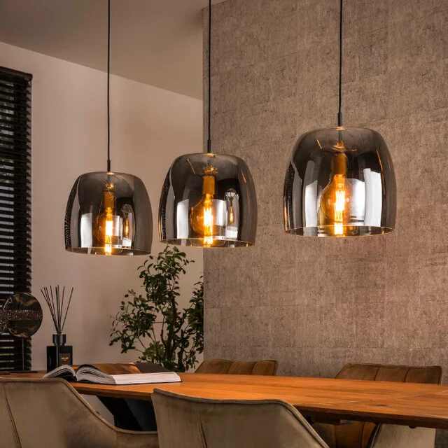 Hanglamp Dash 3-lichts smoke glas