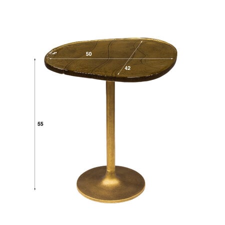 BelaLuz Hotel chique design bijzettafel Glare medium goud antiek