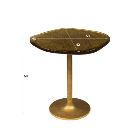BelaLuz Hotel chique design bijzettafel Glare small goud antiek