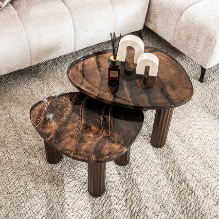 BelaLuz Hotel chique design salontafel Glare small koper antiek