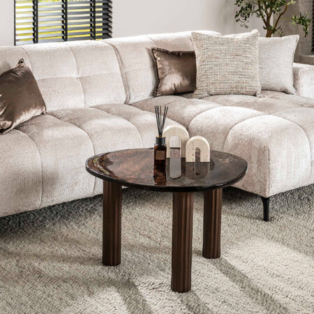 BelaLuz Hotel chique design salontafel Glare large koper antiek
