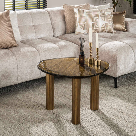 BelaLuz Hotel chique design salontafel Glare large goud antiek