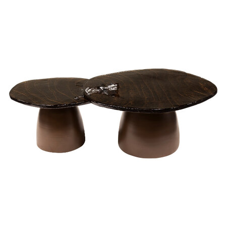 BelaLuz Hotel Chique design salontafel Glare 2 set koper antiek