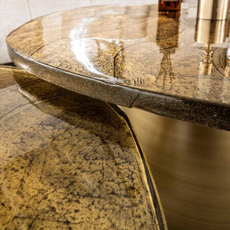 BelaLuz Hotel Chique design salontafel Glare 2 set goud antiek