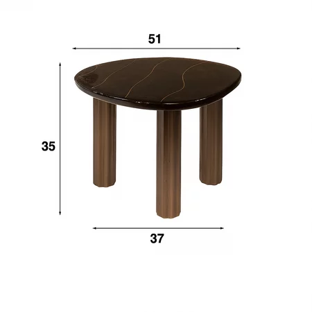 BelaLuz Hotel chique design salontafel Glare small koper antiek