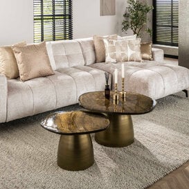 Salontafel Glare 2-set Goud antiek