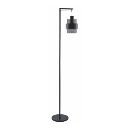 Freelight Moderne vloerlamp Chiasso 1-lichts zwart smoke glas