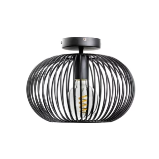 Plafondlamp Wire 1-lichts zwart Ø30 cm