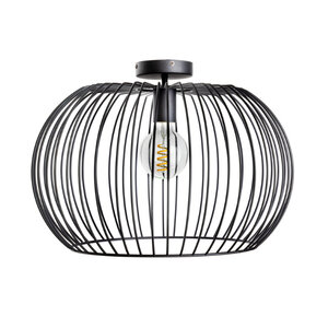 ETH Modern Industriële plafondlamp Wire 1-lichts Ø50 cm zwart