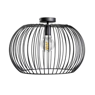 Plafondlamp Wire 1-lichts zwart Ø50 cm