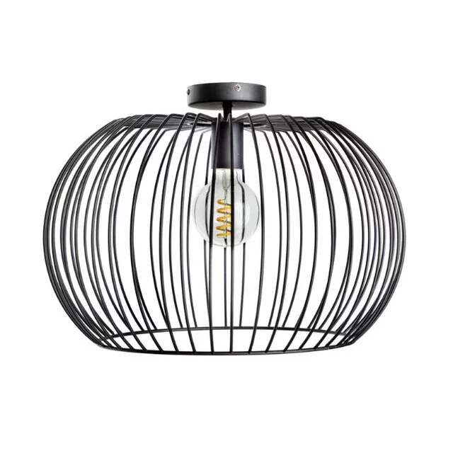 Plafondlamp Wire 1-lichts zwart Ø50 cm