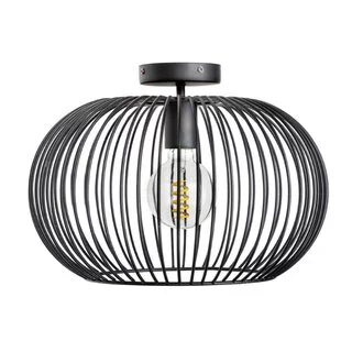 Plafondlamp Wire 1-lichts zwart Ø40 cm
