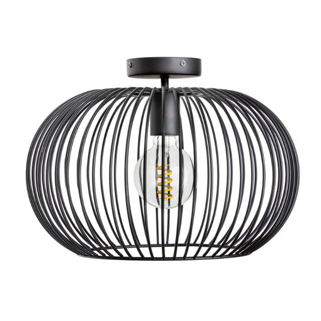 Plafondlamp Wire 1-lichts zwart Ø40 cm