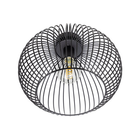 ETH Modern Industriële plafondlamp Wire 1-lichts Ø40 cm zwart