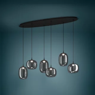 Hanglamp Larva 6 lichts ovaal