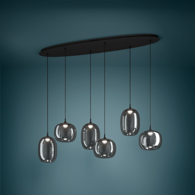 Hanglamp Larva 6 lichts ovaal