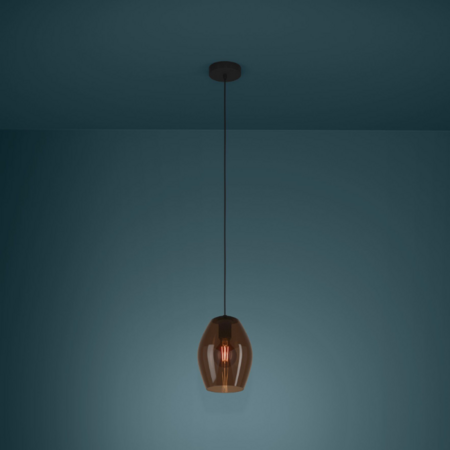 Stars of Light Moderne Scandinavische hanglamp Estanys 1-lichts bruin glas