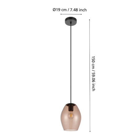 Stars of Light Moderne Scandinavische hanglamp Estanys 1-lichts bruin glas