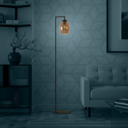 Stars of Light Moderne Scandinavische vloerlamp Estanys 1-lichts bruin glas