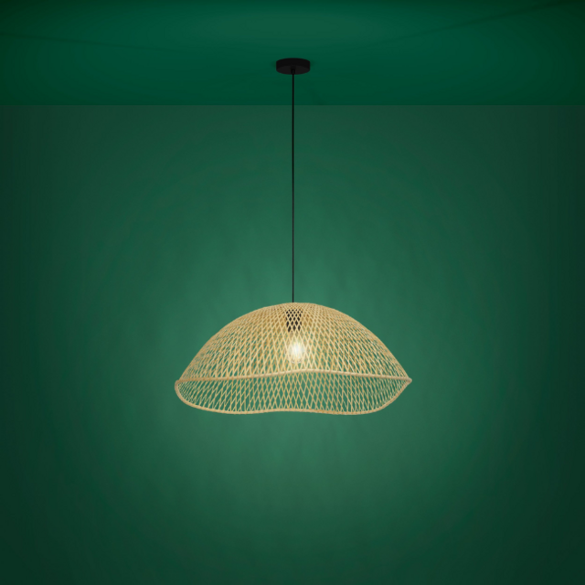 Hanglamp Sambucona 1-lichts rotan Ø72 cm