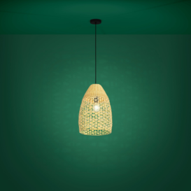 Hanglamp Sambucona 1-lichts rotan Ø35 cm