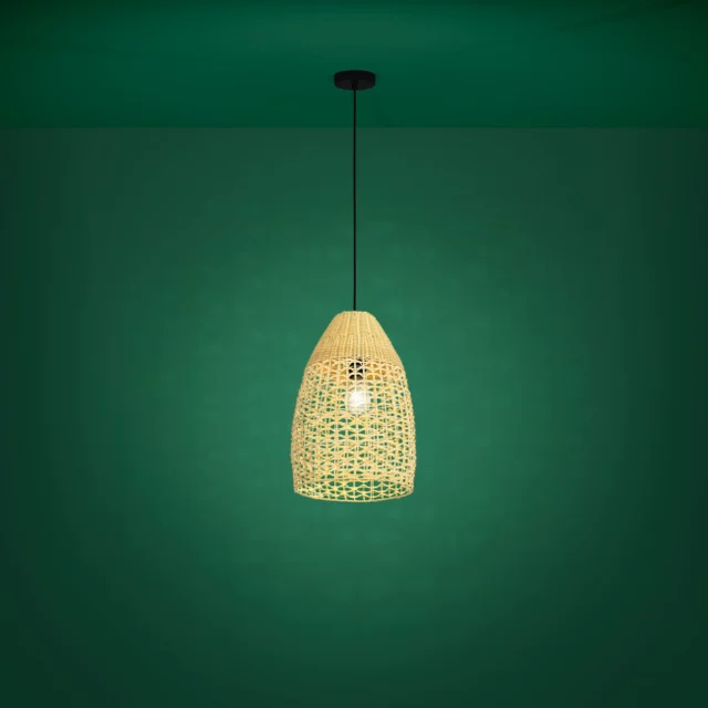 Hanglamp Sambucona 1-lichts rotan Ø35 cm