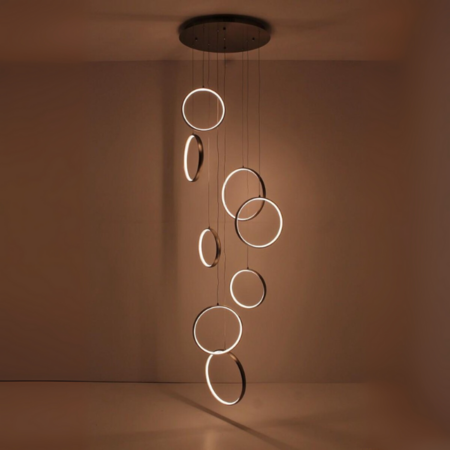 Highlight Modern minimalistische hanglamp Olympia 8 lichts zwart