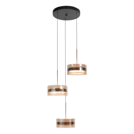 Highlight Modern minimalistische hanglamp Enzo 3-lichts getrapt brons