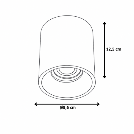 Artdelight Modern minimalistisch plafondlamp Moreno 1-lichts zwart