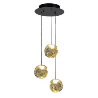 Hanglamp Melina 3-lichts getrapt goud