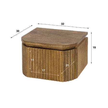 BelaLuz Modern Landelijk nachtkastje Drex small 1 lade mangohout zand