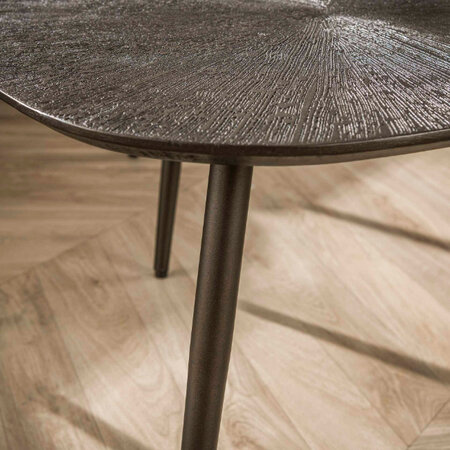 BelaLuz Modern industrieel salontafel Taro 2 set bladvormig bruin metal